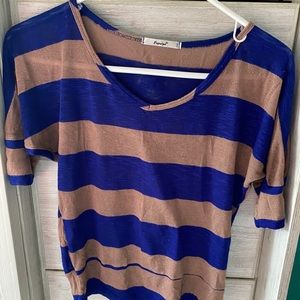 Blue/Tan blouse